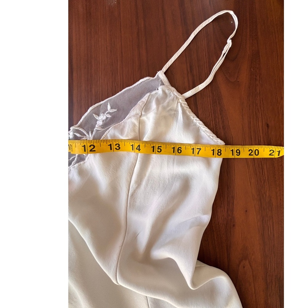 90s Lingerie Victoria's Secret Silk Embroidered Heart Slip Large Cream Vintage - Picture 10 of 12